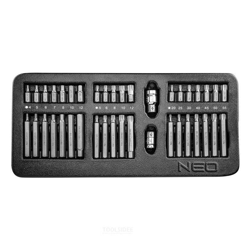 Neo-Bit-Set 40 Stück, 30-75 mm, Einsatzschale, Sechskant 30 und 75 mm