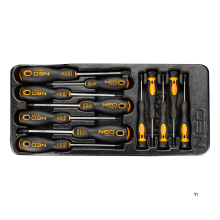 neo screwdriver set 12 pieces pz-torx, precision series, insert drawer, pz0