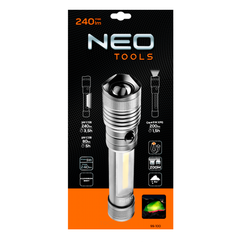 Neo ficklampa pro, cob led, justerbar magnet