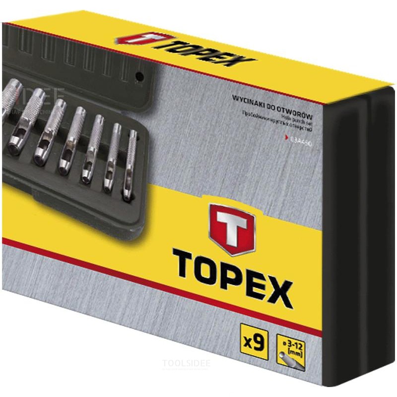 TOPEX hollepijpset 9 piezas 3-12mm