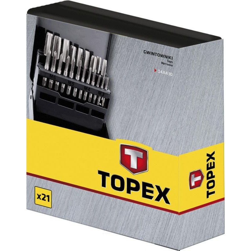 Topex kranuppsättning 21 delar m3-m12 din 352 din 233 volfram