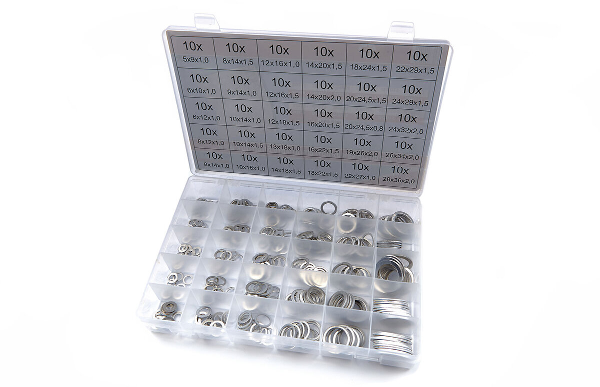 Assortiment de bagues en aluminium HBM 300 pièces