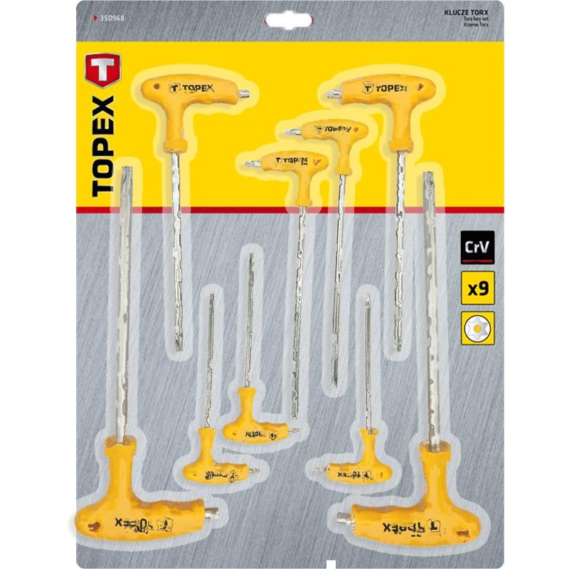 Topex torx set t-handtag t10-t50