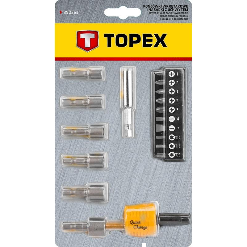 topex bit set 18 pcs 1/4 'connection