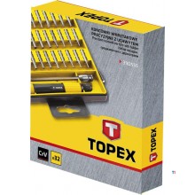 TOPEX precisie schroevendraaierset 32 delig crv staal