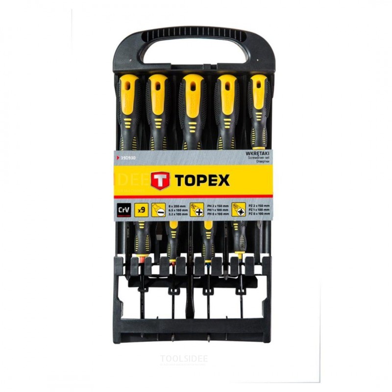 topex screwdriver set 9 pcs extra hardened point