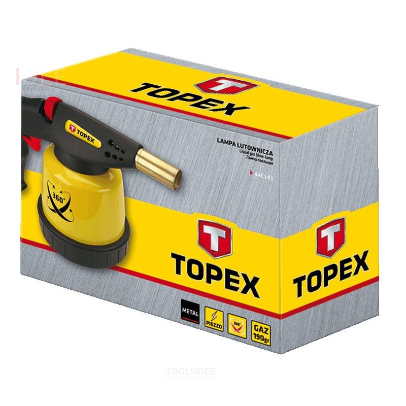 TOPEX gassbrenner med piezo tenning 1350c