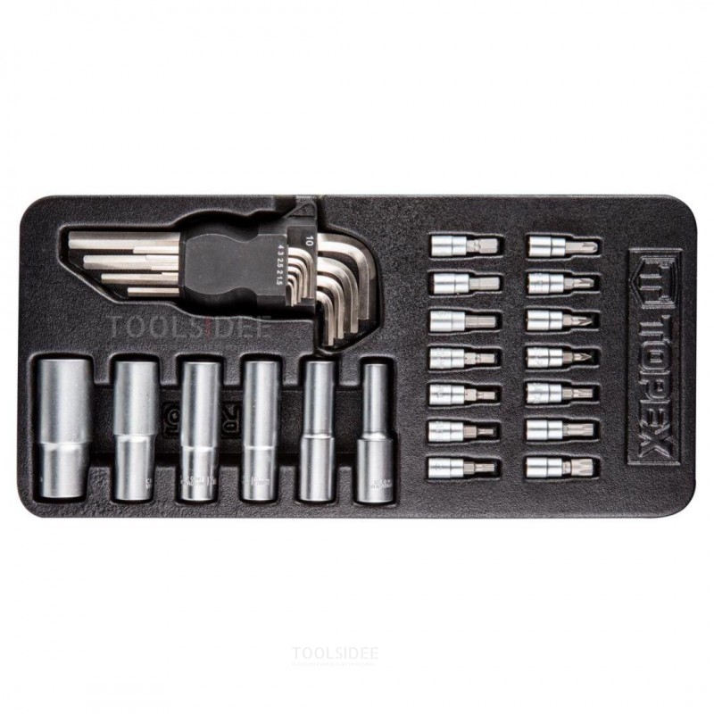 topex insert tray socket set various 29 pieces