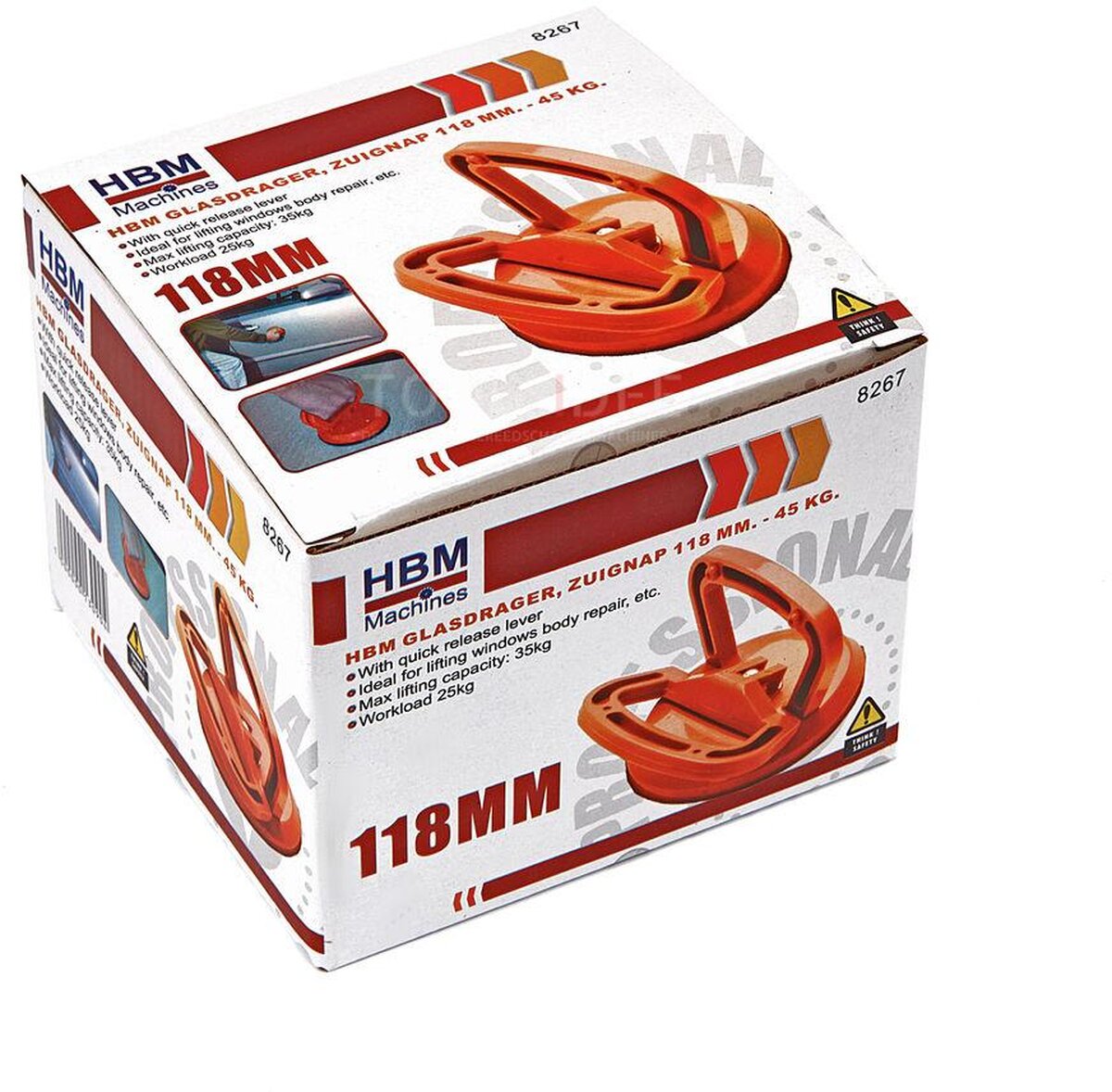 HBM Glassstøtte, Sugekopp 118 mm - 35 kg HBM Glassstøtte, Sugekopp 118 mm - 35 kg