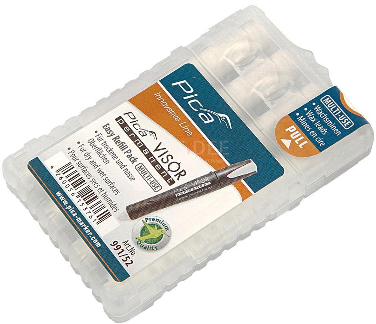 Pica 991/52 visir permanent påfyldning hvid