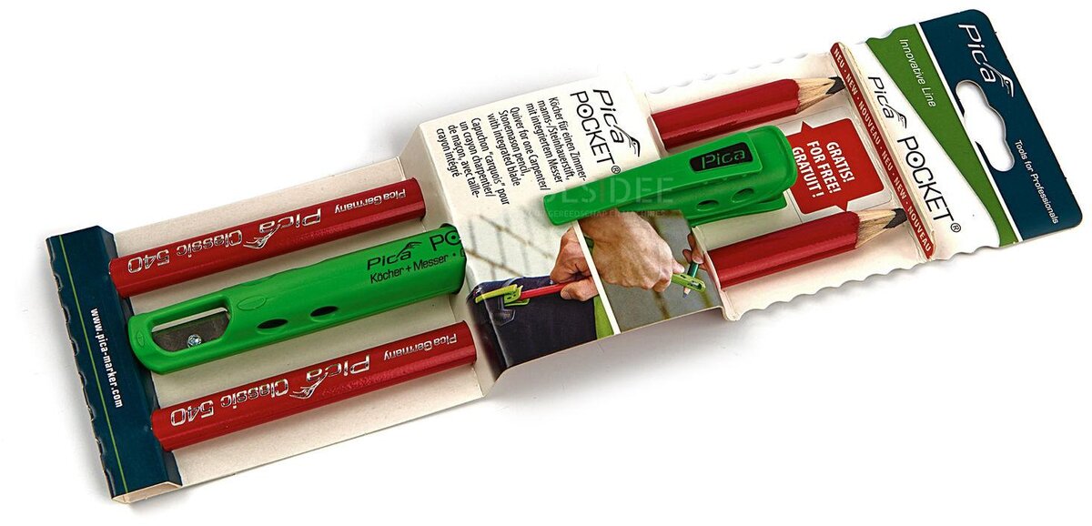 Pica 505/01 Pocket Carpenter blyant 24 cm, 2 stk