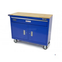HBM 117 cm professional mobile tool trolley / workbench blue