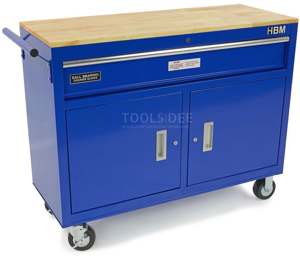 HBM 117 cm Profesjonelt mobilt verktøy vogn / arbeidsbenk blå