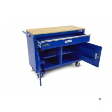 HBM 117 cm Profesjonelt mobilt verktøy vogn / arbeidsbenk blå