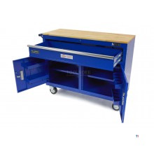 HBM 117 cm Profesjonelt mobilt verktøy vogn / arbeidsbenk blå