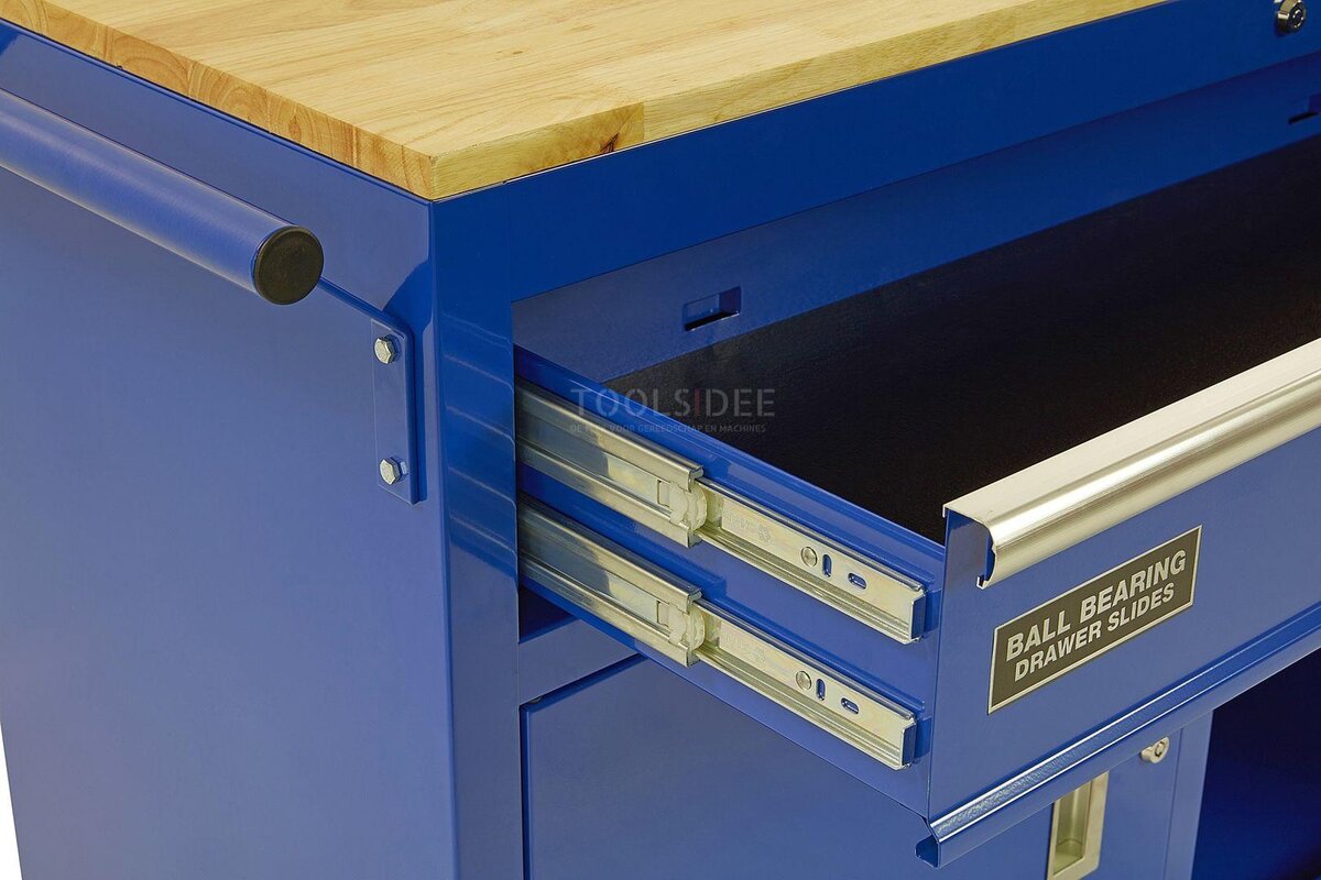 HBM 117 cm Profesjonelt mobilt verktøy vogn / arbeidsbenk blå