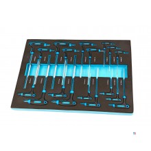 HBM 18-part t-handles foam inlay for tool trolley