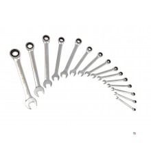 HBM 16-piece ring, ratchet, open-ended spanner set for tool trolley - second-hand