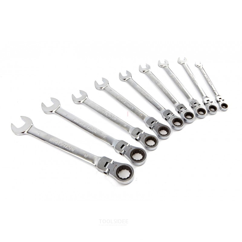 BETA 9-piece ratchet - ring spanner set in a compact holder