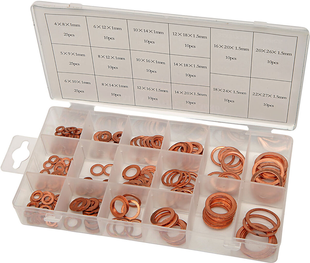 HBM 205-teiliges Sortiment Kupferringe