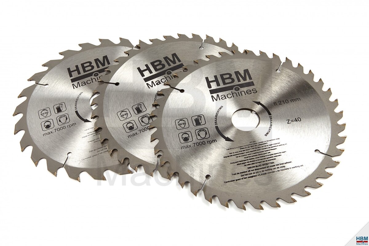HBM 210 mm. Cirkelzaagbladen voor Hout.