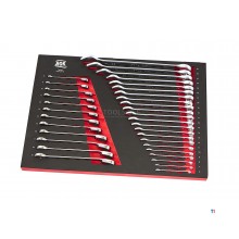 AOK professional 34-piece ring / ratchet / spanner set foam inlay