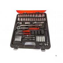 Bahco s106 socket wrench set, socket set 106 pieces 1/4