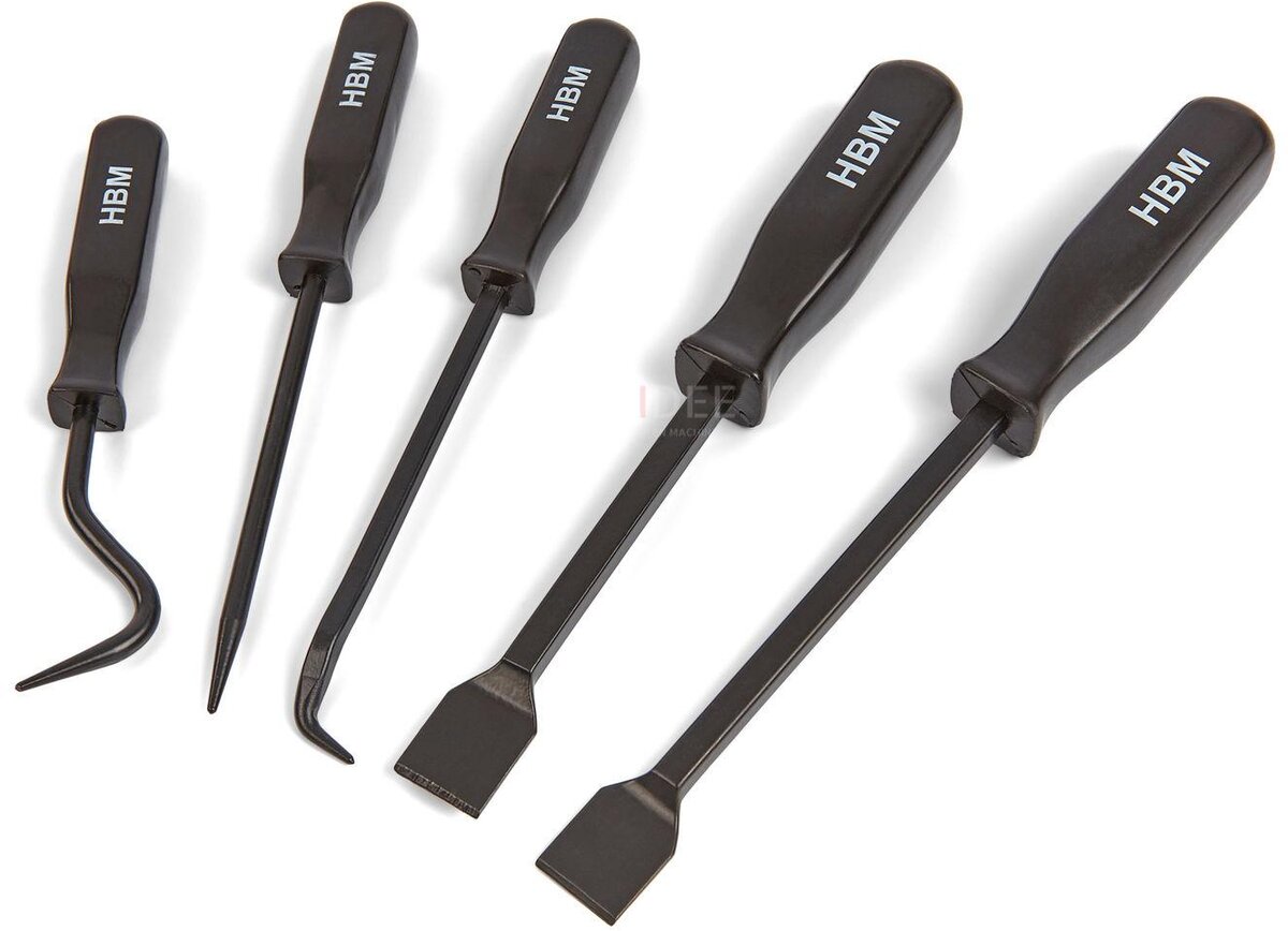 HBM 5-teiliges Profi-Dichtungsschaber-, Haken- und Spachtelset