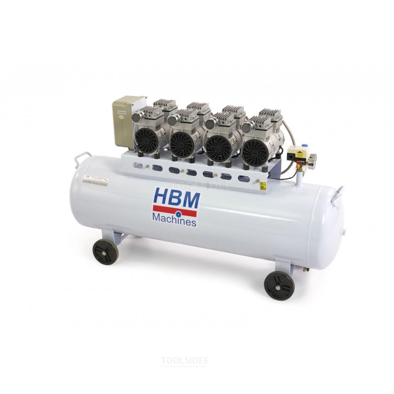 Compressore professionale HBM da 200 litri a bassa rumorosità