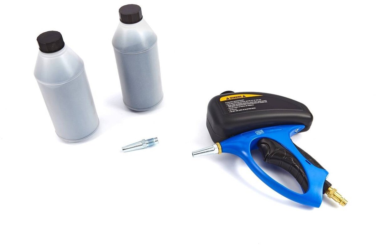HBM Spot Blasting Gun, inkludert 2 kg Gritt og 2 dyser HBM Spot Blasting Gun, inkludert 2 kg Gritt og 2 dyser