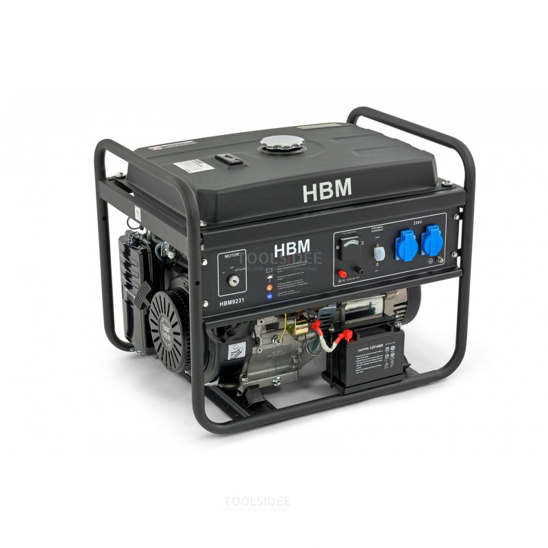 HBM Generator, Aggregaat 5500 Watt, Met 420cc OHV-Benzinemotor
