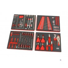 Chariot à outils HBM Premium rempli avec porte - 154 pièces Chariot à outils HBM Premium rempli avec porte - 154 pièces