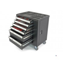 Chariot à outils HBM Premium rempli avec porte - 154 pièces Chariot à outils HBM Premium rempli avec porte - 154 pièces