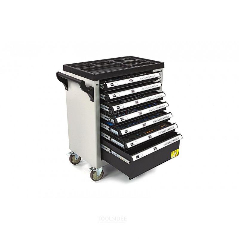HBM 245 Piece Premium Filled Tool Trolley With Door and Carbon Inlays