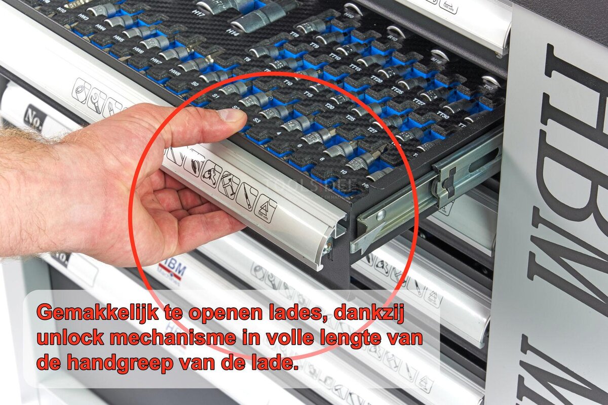 HBM 245 Piece Premium Filled Tool Trolley With Door and Carbon Inlays HBM 245 Piece Premium Filled Tool Trolley With Door and Carbon Inlays