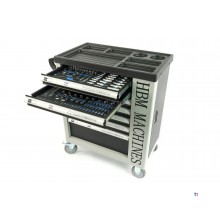 HBM 245 Piece Premium Filled Tool Trolley With Door and Carbon Inlays HBM 245 Piece Premium Filled Tool Trolley With Door and Carbon Inlays