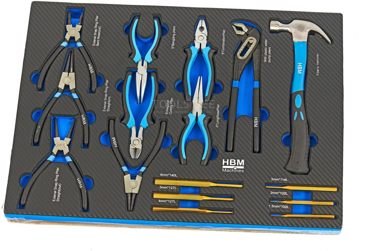 HBM 245 Piece Premium Filled Tool Trolley With Door and Carbon Inlays HBM 245 Piece Premium Filled Tool Trolley With Door and Carbon Inlays