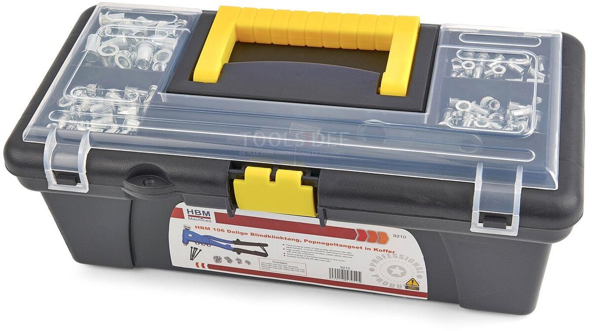 HBM 106 Piece Blind Riveter Set i Case M3 - M6