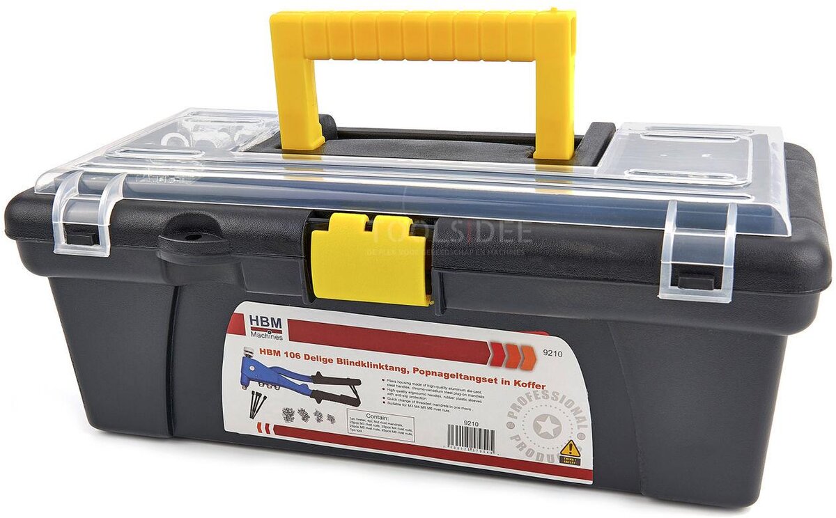 HBM 106 Piece Blind Riveter Set i Case M3 - M6