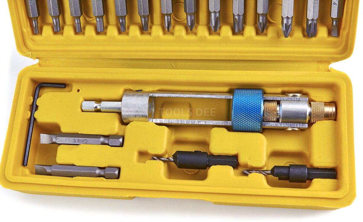 Hbm 20-dels swap bore-sæt, vendbar bitholder med forsænk Hbm 20-dels swap bore-sæt, vendbar bitholder med forsænk