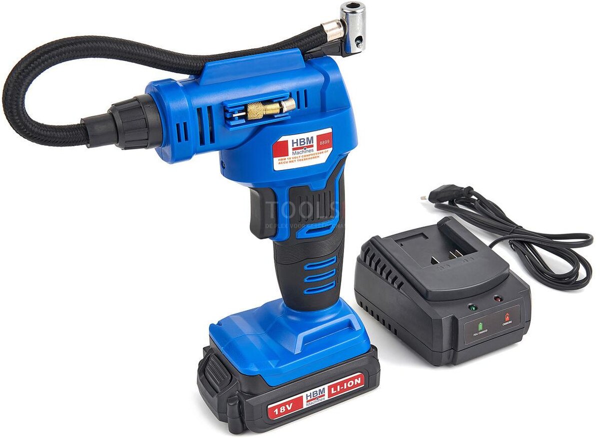 HBM 18 volt compressor on battery with accessories