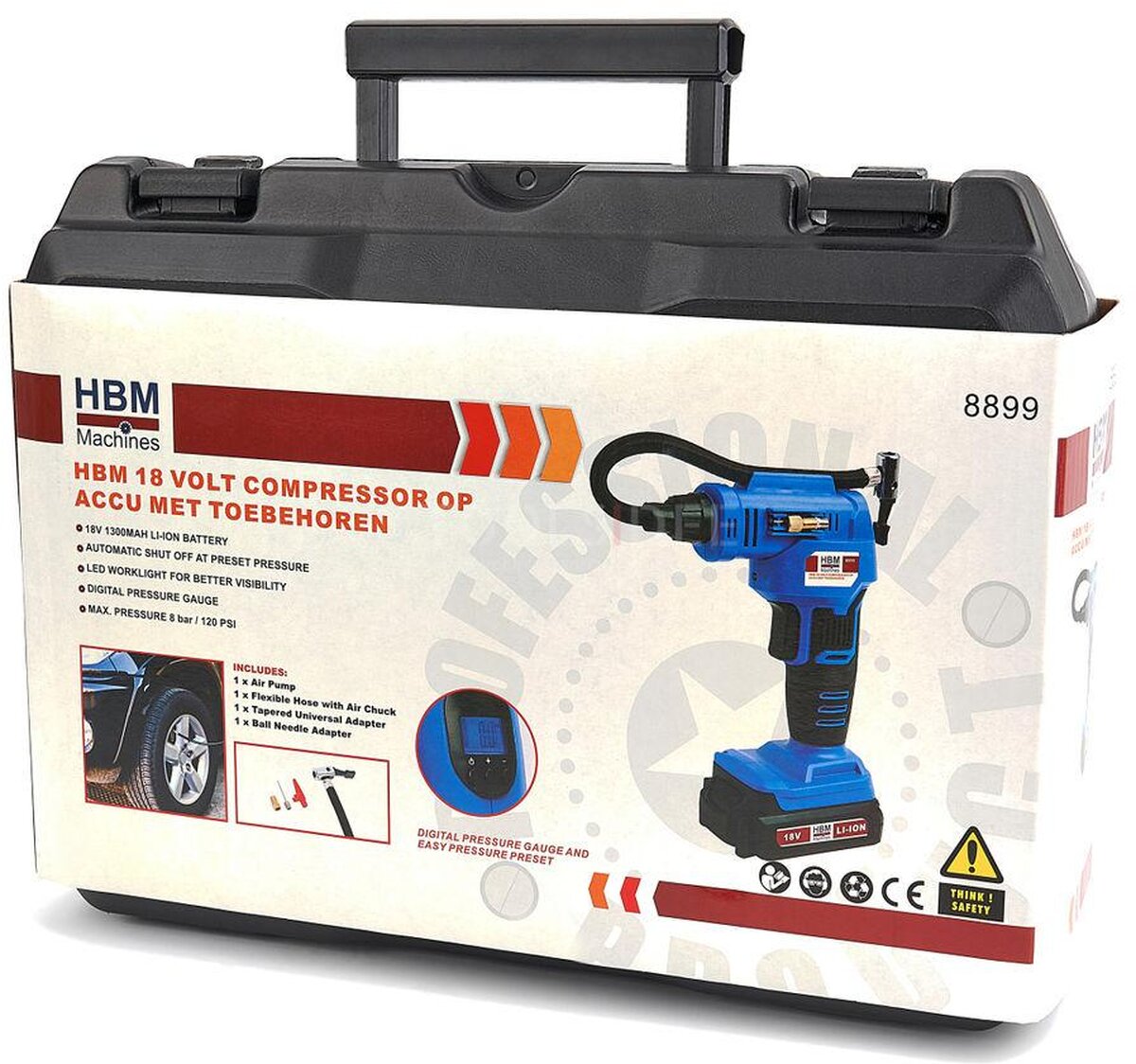 HBM 18 volt compressor on battery with accessories