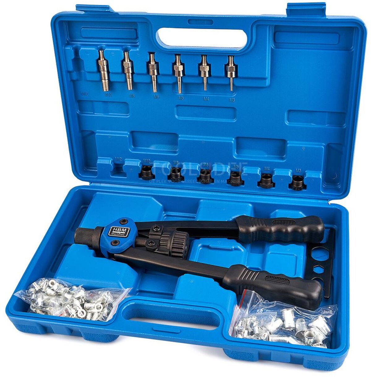 HBM 104 Piece Professional Blind Riveter Set i koffert