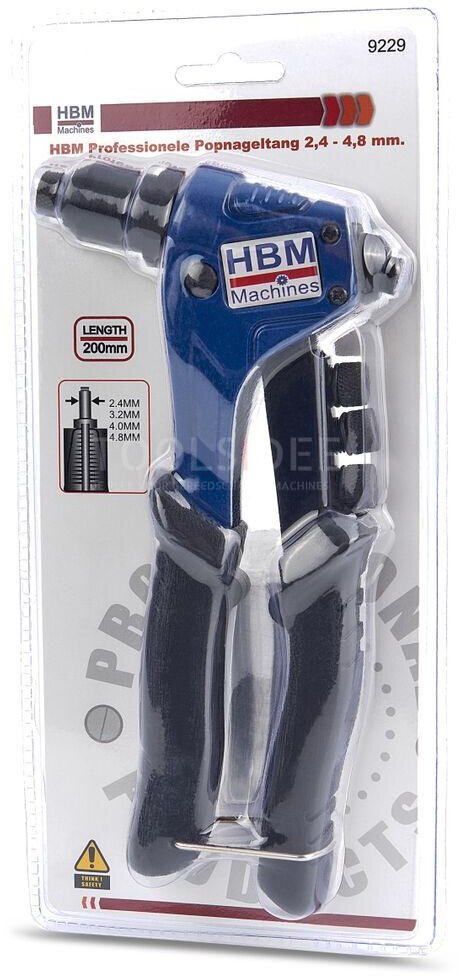 HBM Professionele Popnageltang 2,4 - 4,8 mm. HBM Professionele Popnageltang 2,4 - 4,8 mm.
