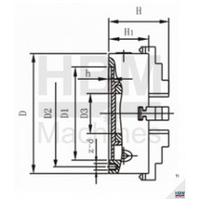 HBM 3 chucks din 6350 with top jaws