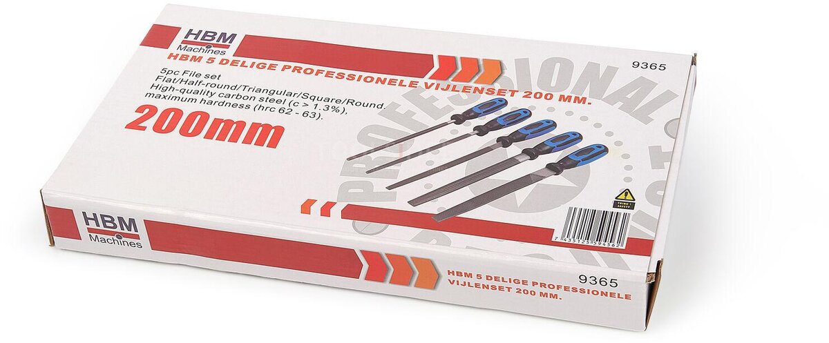 HBM 5-teiliges professionelles Feilenset 200 mm HBM 5-teiliges professionelles Feilenset 200 mm