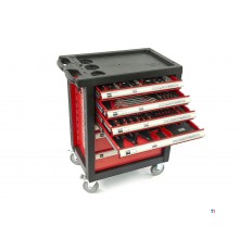 HBM 154 Piece Premium Filled Tool Trolley - RÖD