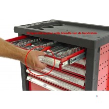 HBM 154 Piece Premium Filled Tool Trolley - RØD