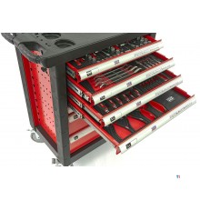 HBM 154 Piece Premium Filled Tool Trolley - RØD
