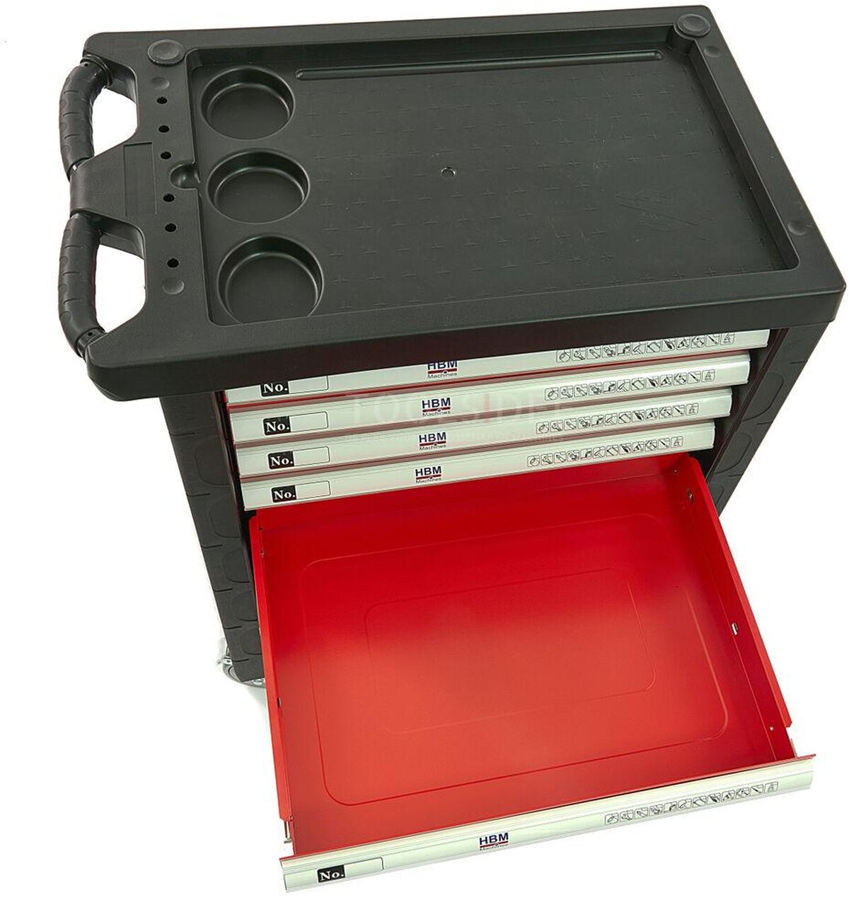 HBM 154 Piece Premium Filled Tool Trolley - RØD